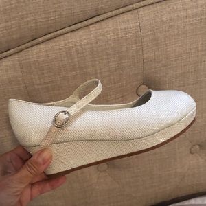 Girls sparkle wedge Mary Janes